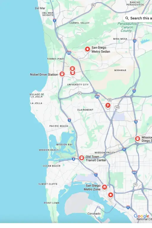 San Diego Metro Service Area